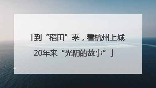 到“稻田”来，看杭州上城20年来“光阴的故事”