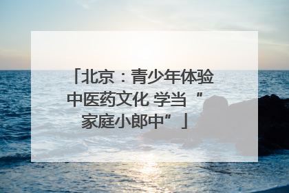 北京：青少年体验中医药文化 学当“家庭小郎中”