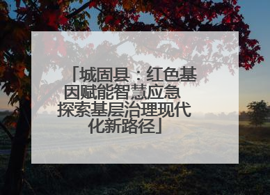 城固县：红色基因赋能智慧应急 探索基层治理现代化新路径
