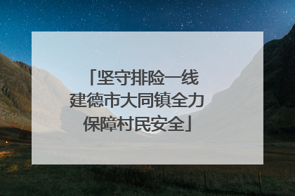 坚守排险一线 建德市大同镇全力保障村民安全