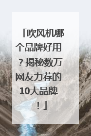 吹风机哪个品牌好用？揭秘数万网友力荐的10大品牌！