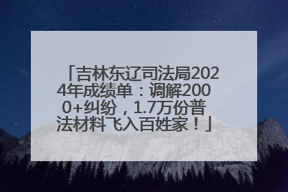 吉林东辽司法局2024年成绩单：调解2000+纠纷，1.7万份普法材料飞入百姓家！