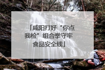 咸阳打好“你点我检”组合拳守牢食品安全线