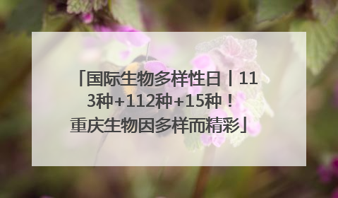 国际生物多样性日丨113种+112种+15种！重庆生物因多样而精彩