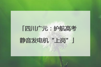 四川广元：护航高考 静音发电机“上岗”