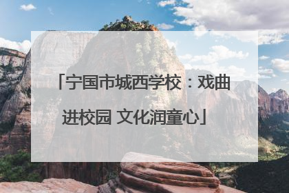 宁国市城西学校：戏曲进校园 文化润童心