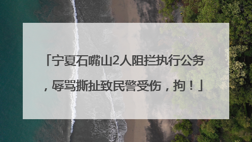 宁夏石嘴山2人阻拦执行公务，辱骂撕扯致民警受伤，拘！