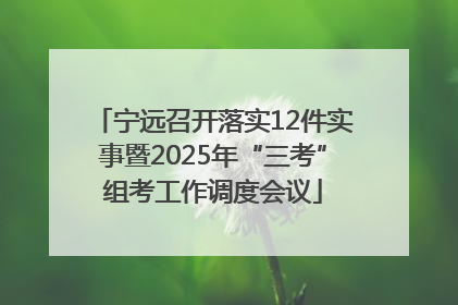 宁远召开落实12件实事暨2025年“三考”组考工作调度会议