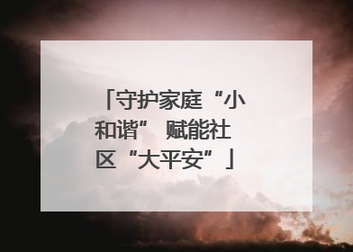 守护家庭“小和谐” 赋能社区“大平安”