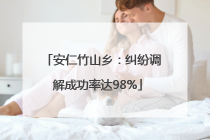 安仁竹山乡：纠纷调解成功率达98%
