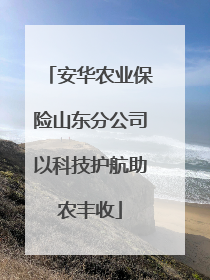安华农业保险山东分公司以科技护航助农丰收