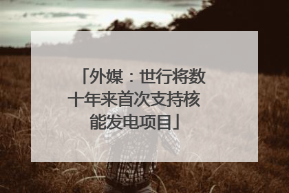 外媒：世行将数十年来首次支持核能发电项目