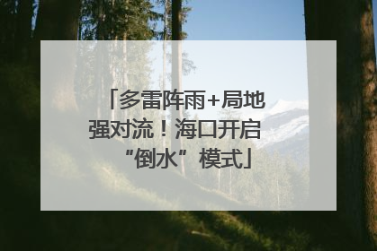 多雷阵雨+局地强对流！海口开启“倒水”模式