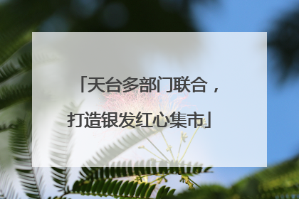 天台多部门联合，打造银发红心集市