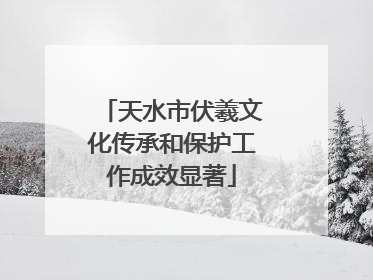 天水市伏羲文化传承和保护工作成效显著