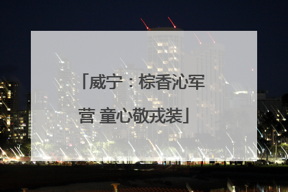 威宁：棕香沁军营 童心敬戎装