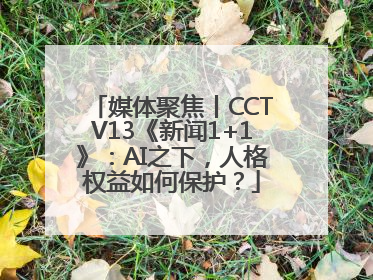 媒体聚焦丨CCTV13《新闻1+1》：AI之下，人格权益如何保护？