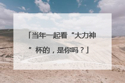 当年一起看“大力神”杯的，是你吗？
