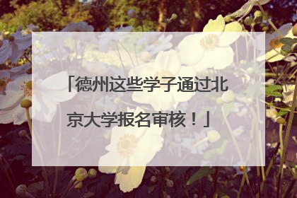 德州这些学子通过北京大学报名审核！