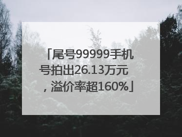 尾号99999手机号拍出26.13万元，溢价率超160%