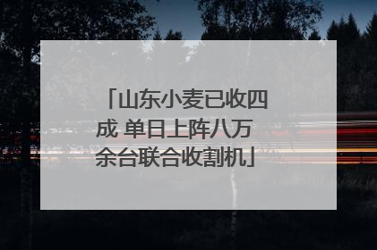山东小麦已收四成 单日上阵八万余台联合收割机
