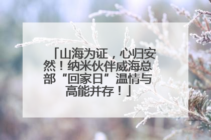 山海为证，心归安然！纳米伙伴威海总部“回家日”温情与高能并存！
