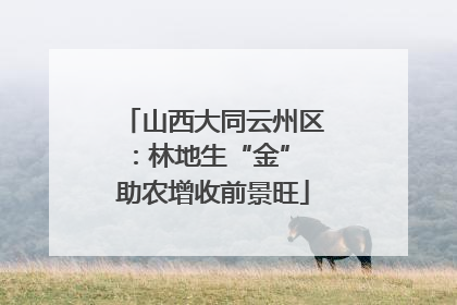 山西大同云州区：林地生“金” 助农增收前景旺