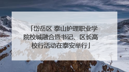 岱岳区 泰山护理职业学院校城融合暨书记、区长高校行活动在泰安举行