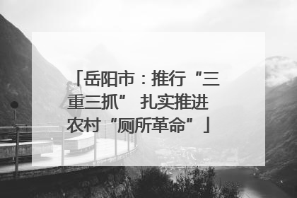 岳阳市：推行“三重三抓” 扎实推进农村“厕所革命”