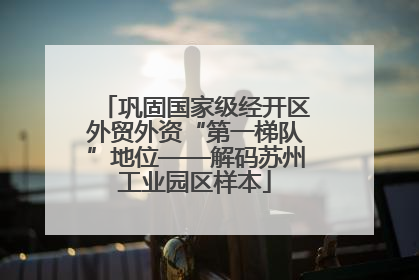 巩固国家级经开区外贸外资“第一梯队”地位——解码苏州工业园区样本