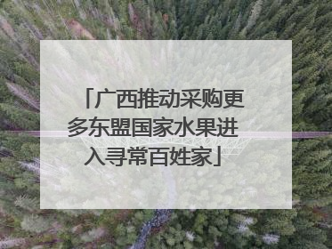 广西推动采购更多东盟国家水果进入寻常百姓家