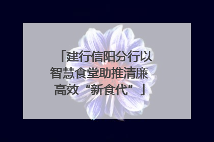建行信阳分行以智慧食堂助推清廉高效“新食代”