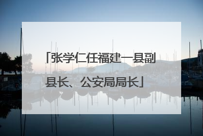 张学仁任福建一县副县长、公安局局长