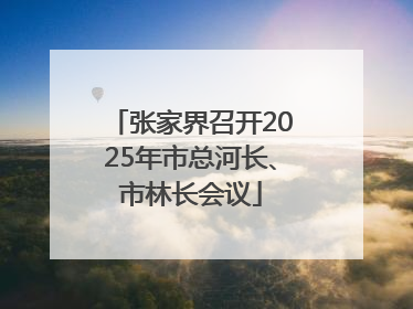 张家界召开2025年市总河长、市林长会议