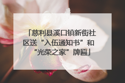 慈利县溪口镇新街社区送“入伍通知书”和“光荣之家”牌匾