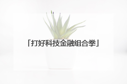 打好科技金融组合拳