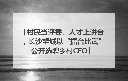 村民当评委、人才上讲台，长沙望城以“擂台比武” 公开选聘乡村CEO