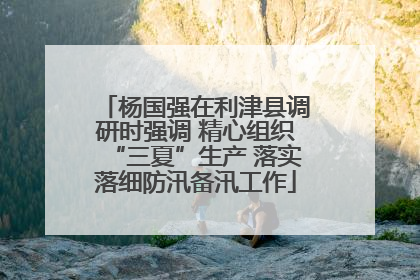 杨国强在利津县调研时强调 精心组织“三夏”生产 落实落细防汛备汛工作
