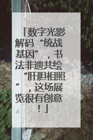 数字光影解码“统战基因”，书法非遗共绘“肝胆相照”，这场展览很有创意！