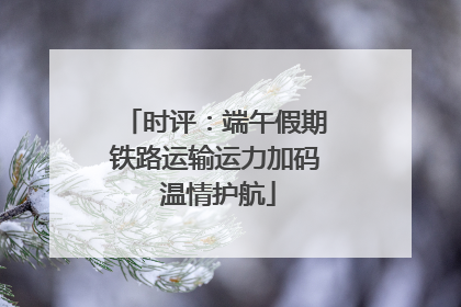 时评：端午假期铁路运输运力加码 温情护航
