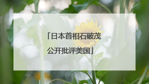 日本首相石破茂公开批评美国
