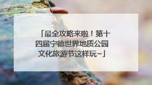 最全攻略来啦！第十四届宁德世界地质公园文化旅游节这样玩~