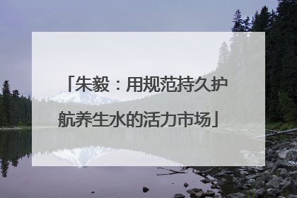 朱毅：用规范持久护航养生水的活力市场