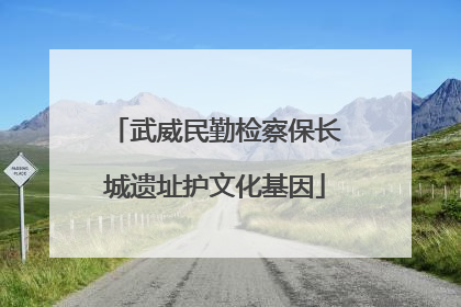 武威民勤检察保长城遗址护文化基因