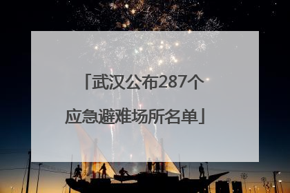 武汉公布287个应急避难场所名单
