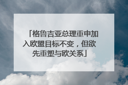 格鲁吉亚总理重申加入欧盟目标不变，但欲先重塑与欧关系