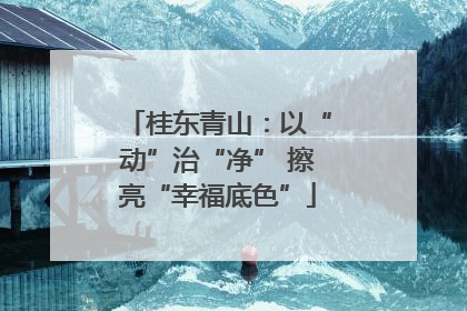 桂东青山：以“动”治“净” 擦亮“幸福底色”