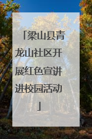 梁山县青龙山社区开展红色宣讲进校园活动