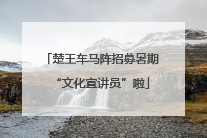 楚王车马阵招募暑期“文化宣讲员”啦