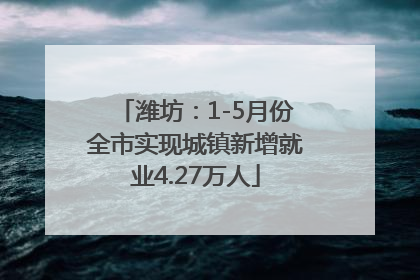 潍坊：1-5月份全市实现城镇新增就业4.27万人